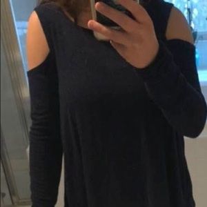 Garage Cutout Navy Blue Long Sleeve